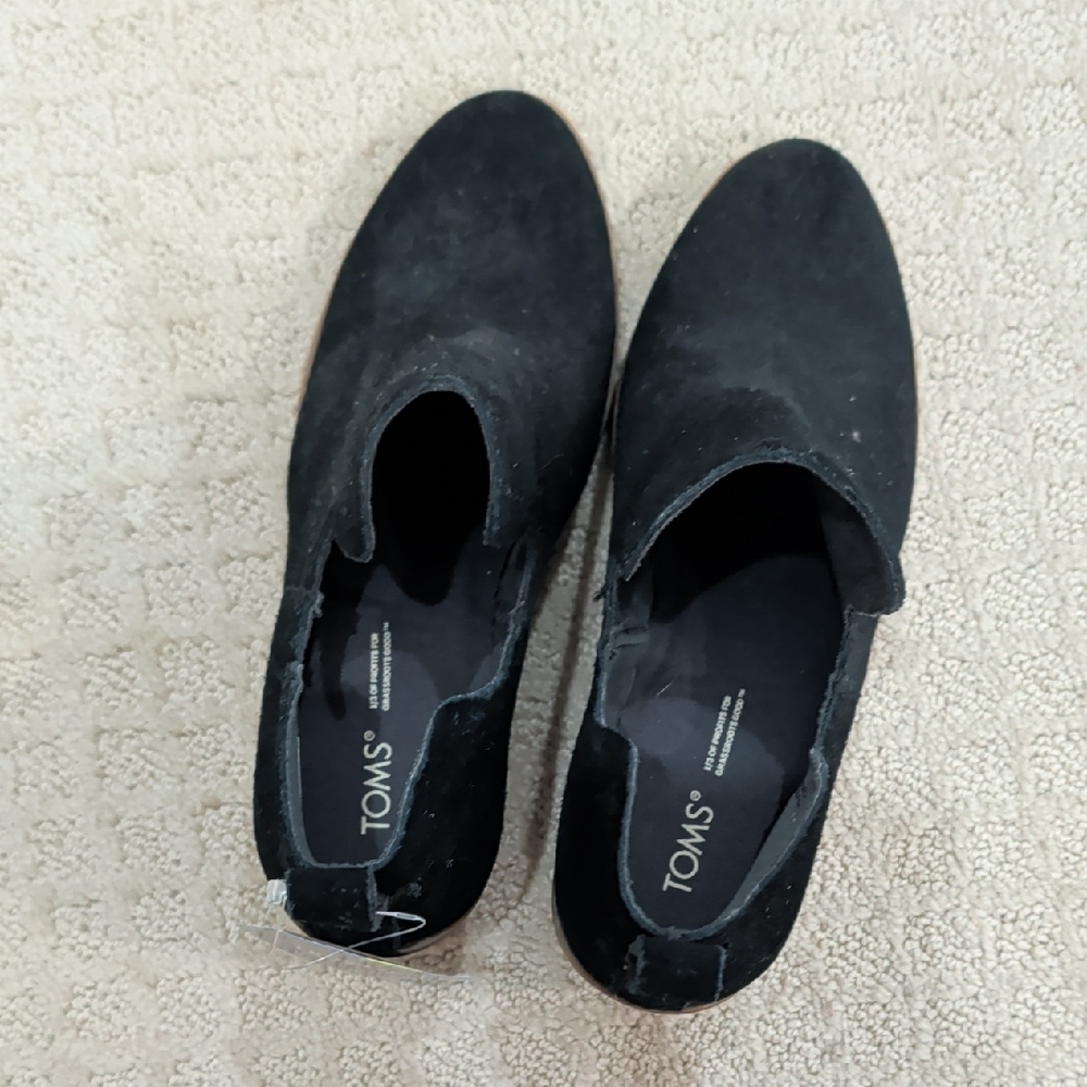 Toms Men's Black Suede Slip-On Loafers